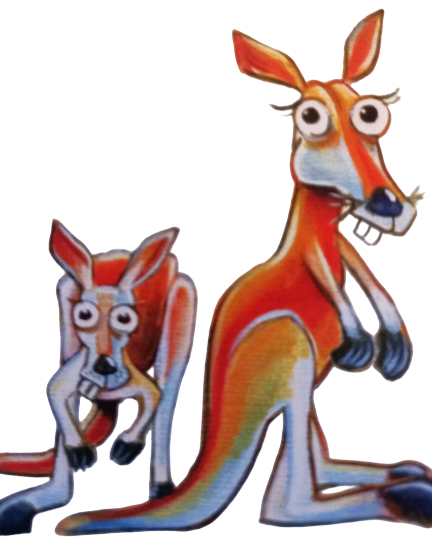 cartoon image of kangaroos